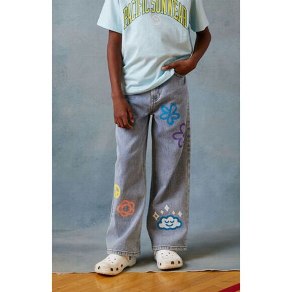 PacSun Kids Graphic Medium Blue Baggy Jeans Size 22 NWT - Picture 2 of 9